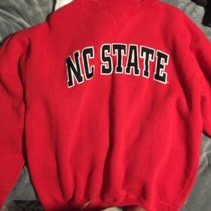 Red NC State sweatshirt